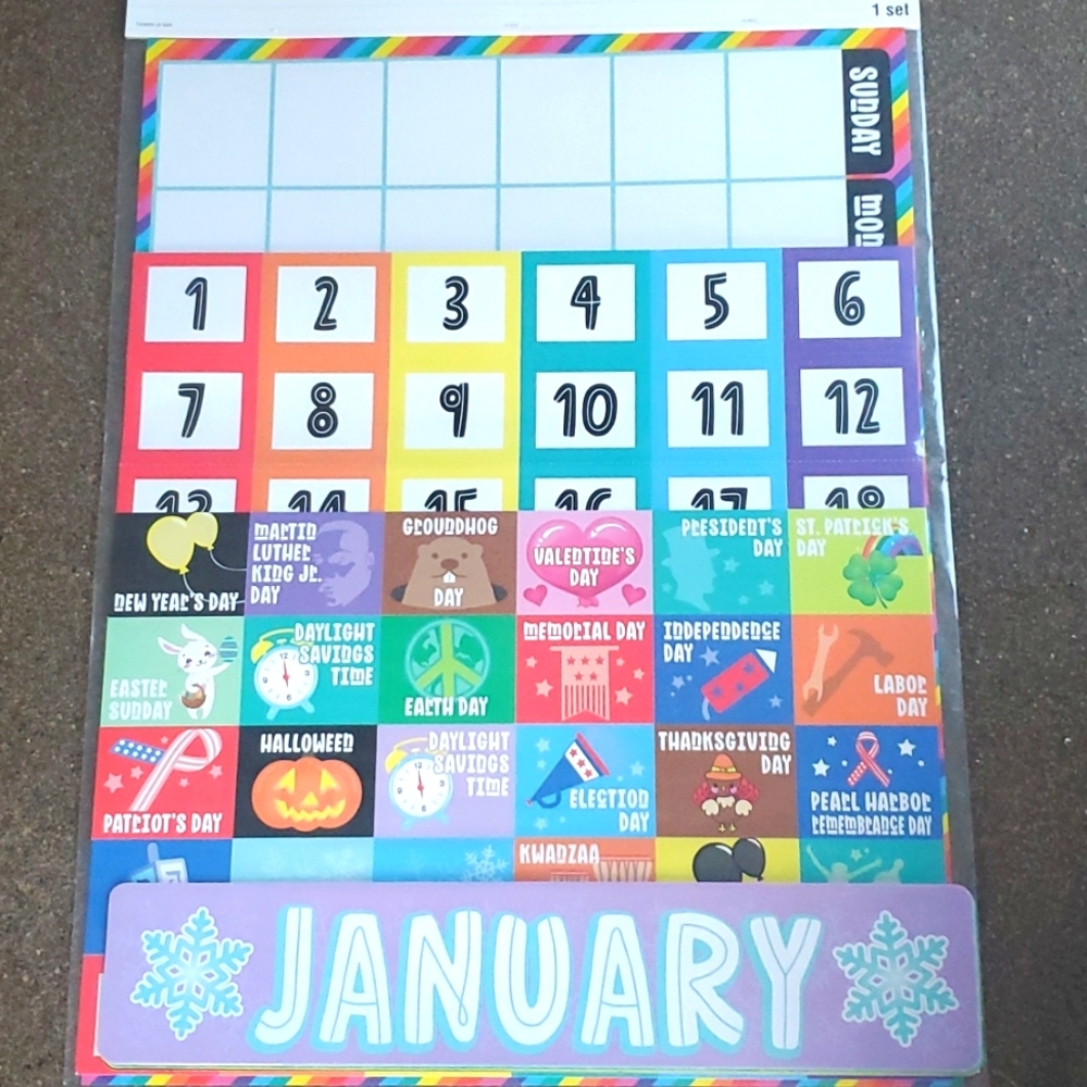 BACK TO CLASS REUSEABLE CALENDAR